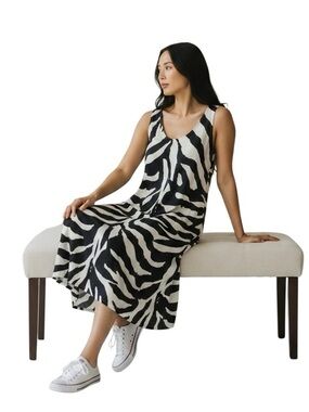 H&M Zebra Print Sleeveless Summer Maxi Dress